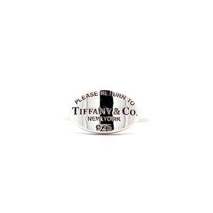 Tiffany & Co. Sterling Silver Oval Signet Band Ring